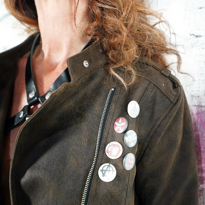 KKC.Purple - Faux leather biker jacket unique