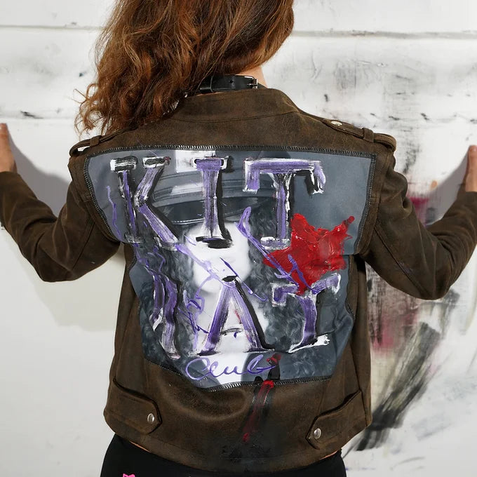 KKC.Purple III - Imitatieleren bikerjack - uniek