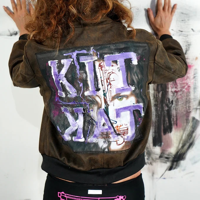 KKC.PurpleWhite - Uniek imitatieleren jack