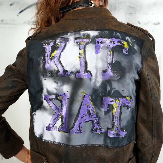 KKC.Purple - Faux leather biker jacket unique