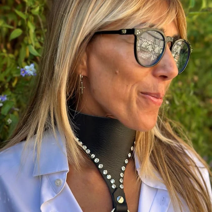 BlackMambaDiamond Neck Leather Jewelry