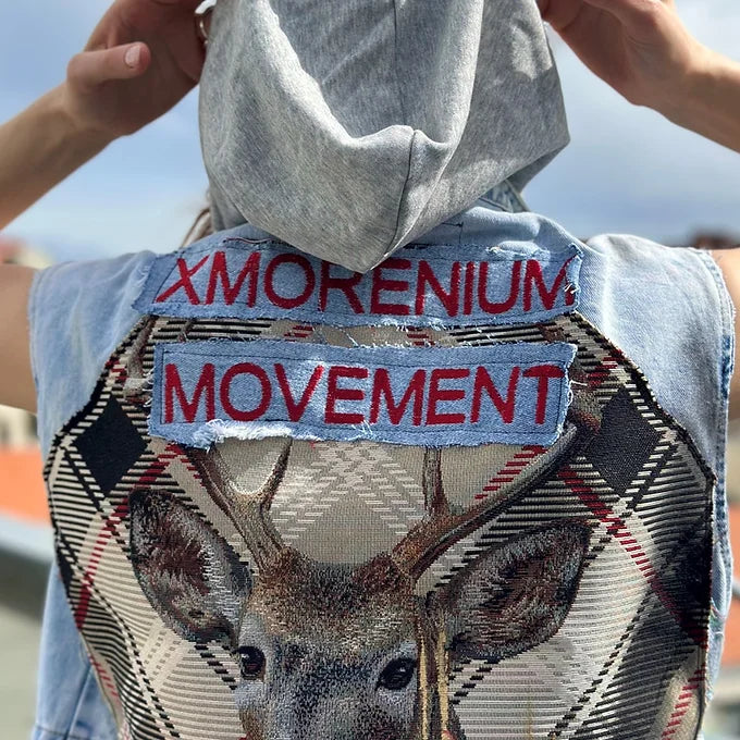 Forest spirit denim vest streetwear