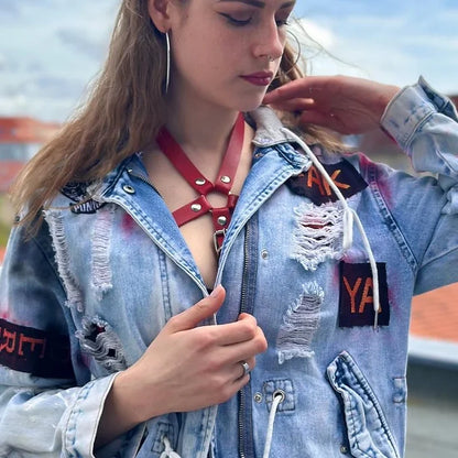 KitKat0179 Oversize Streetwear Jeans Coat
