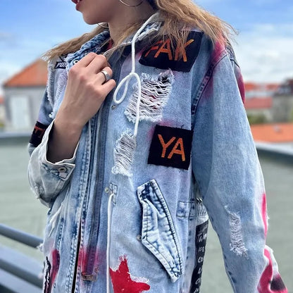 KitKat0179 Oversize Streetwear Jeans Coat